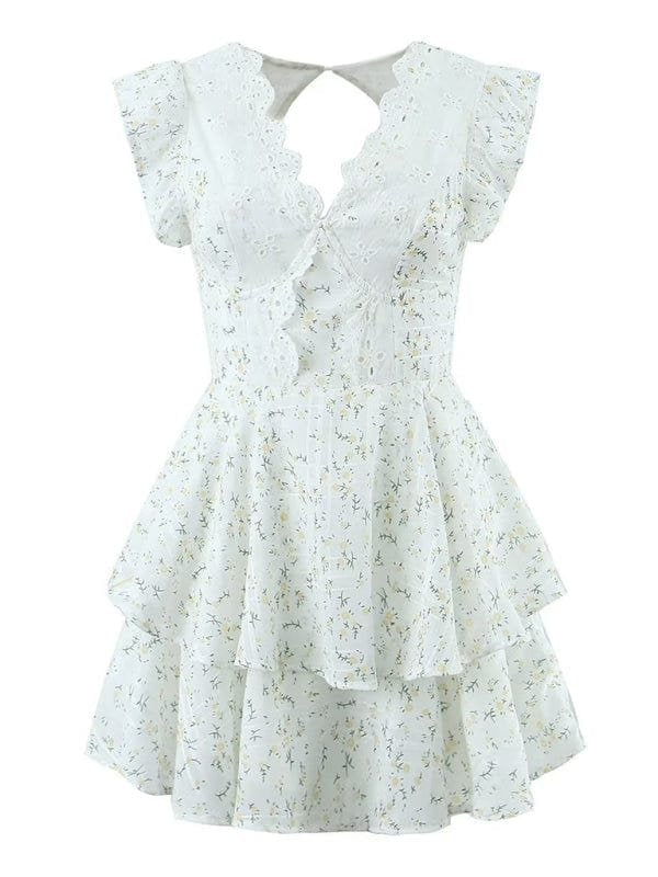 Mini robe élégante détails dentelle étoile