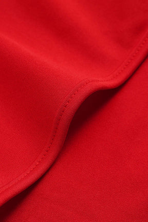 Robe mini dos nu rouge détail col halter vague