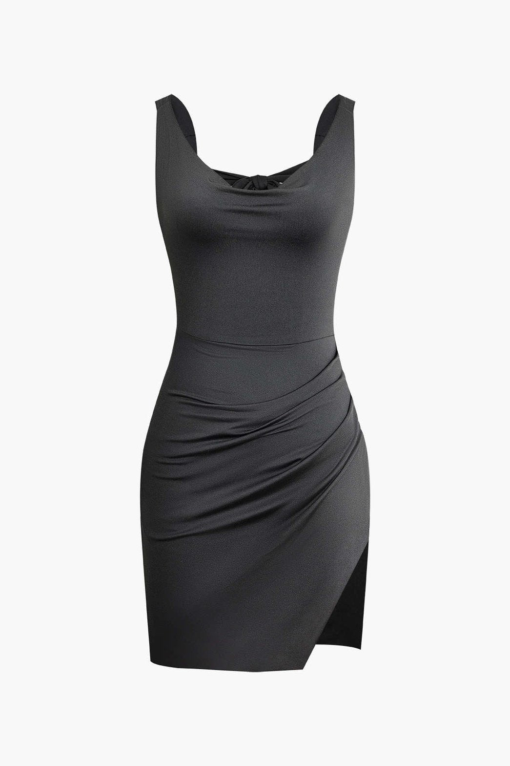 Robe blanche moulante drapée vue de dos lune