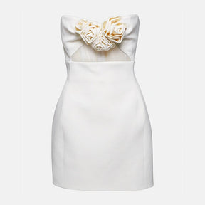 Mini Robe Fleurie à Découpes Élégantes