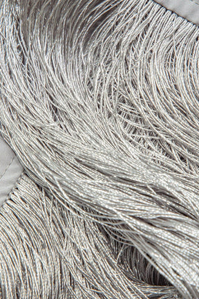 Robe franges argentée détail nuage