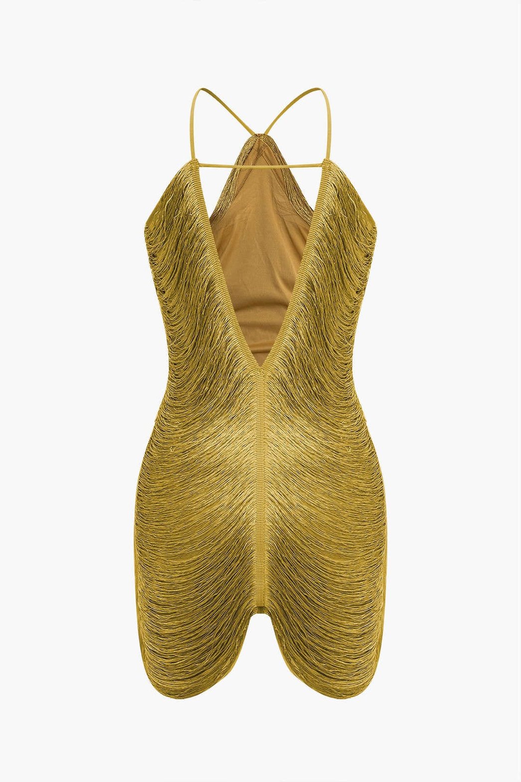 Robe franges argentée vue portée rosée