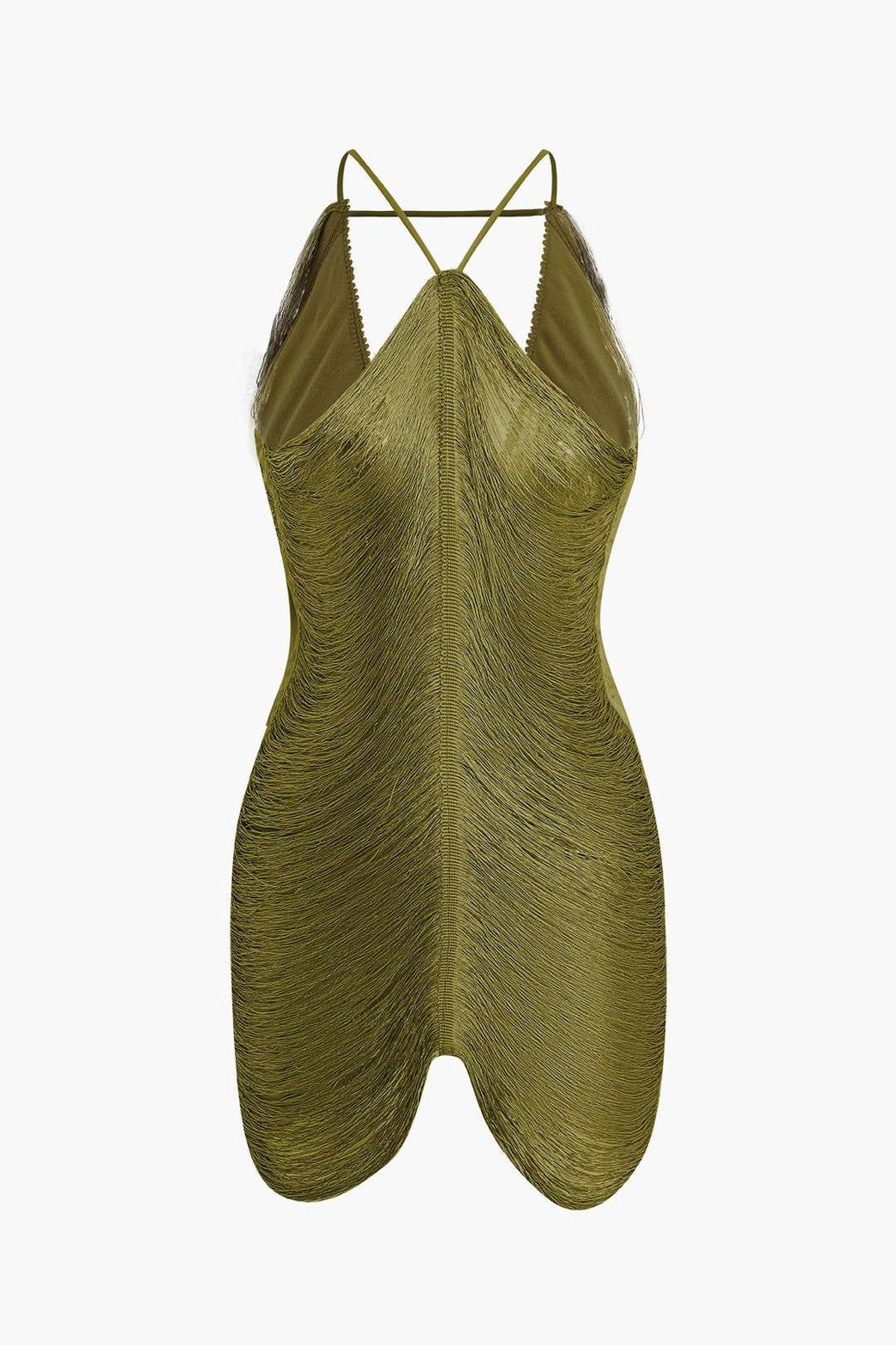 Robe franges argentée vue ensemble perle
