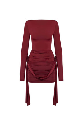 Mini robe grenat vue d'ensemble rubis