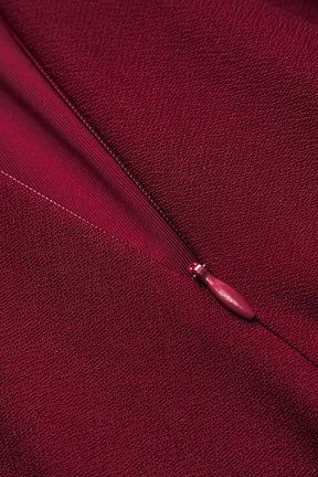 Robe mini bordeaux vue portée allure