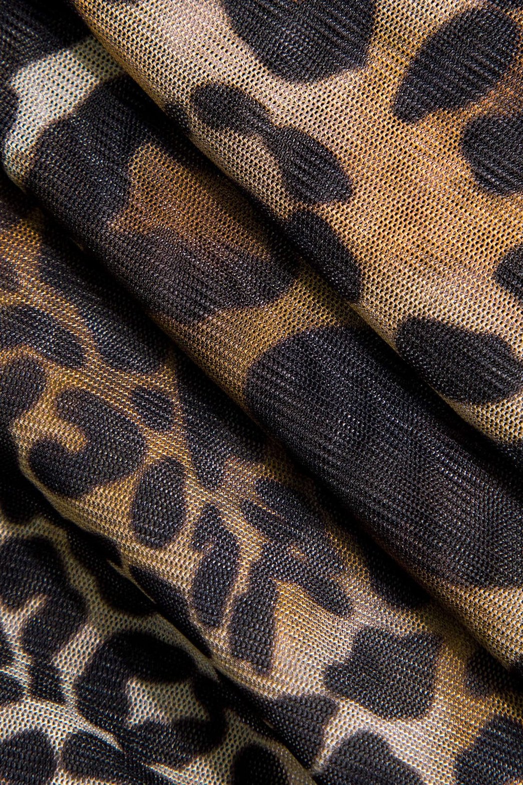 Mini robe léopard festonnée vue de côté étoile