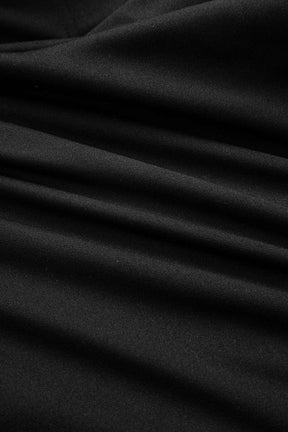 Mini robe noire drapée vue latérale crystal