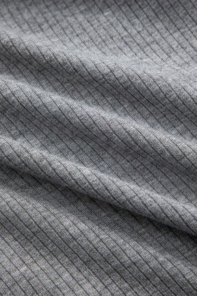 Robe mini patchwork grise détail col lune