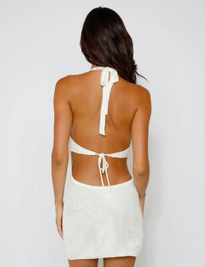 Robe courte dos nu blanche brise