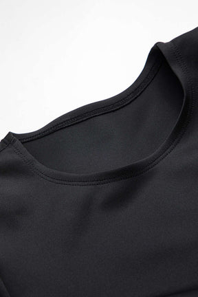 Robe courte plissée patchwork vue de côté fleur