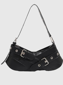 Sac bandoulière noir élégant vue avant majestueux