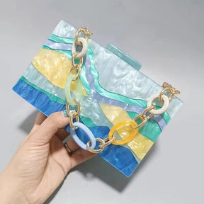 Vue d'ensemble du sac acrylique topaze