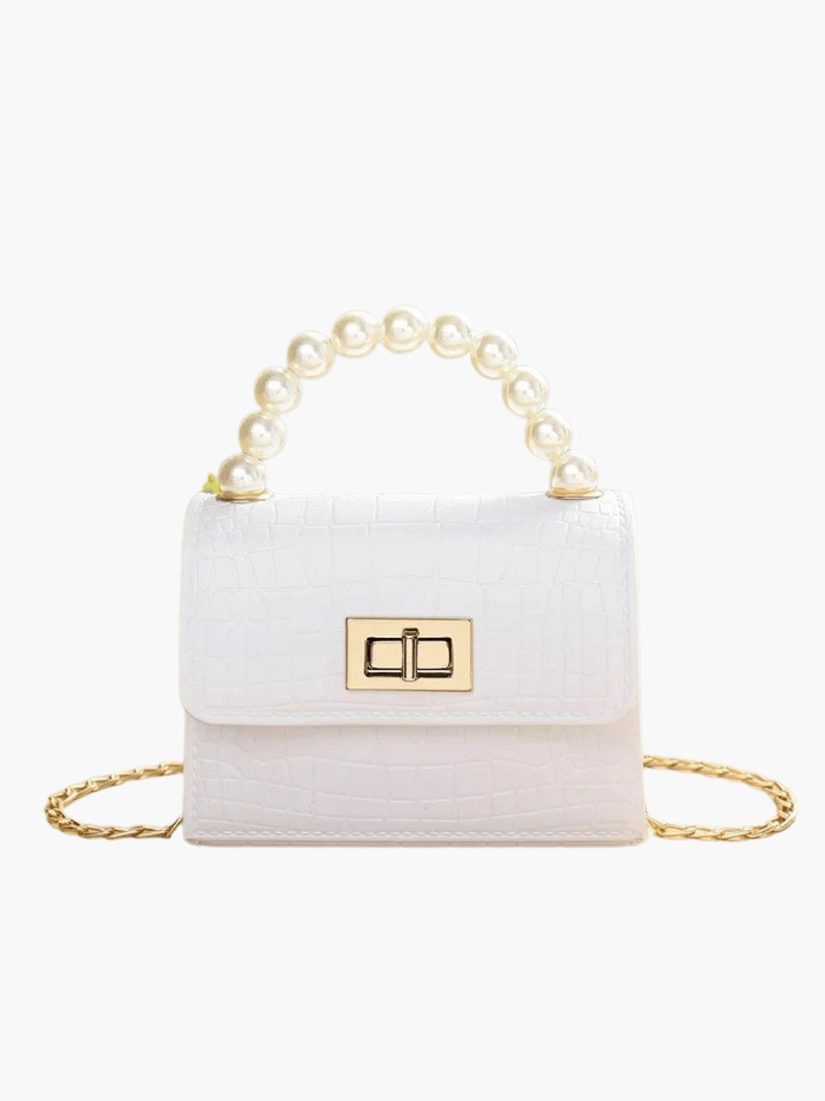 Détail du fermoir doré du sac cristal