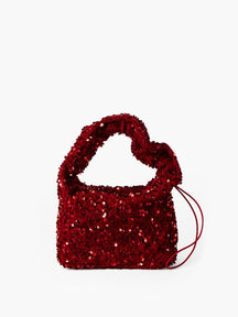 Sac à main velours pailleté rouge étincelle