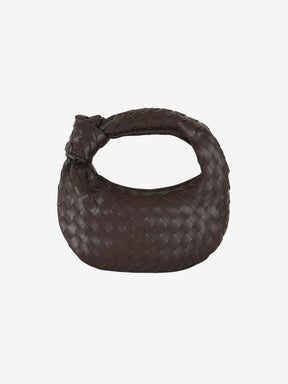 Mini sac marron foncé tressé jade