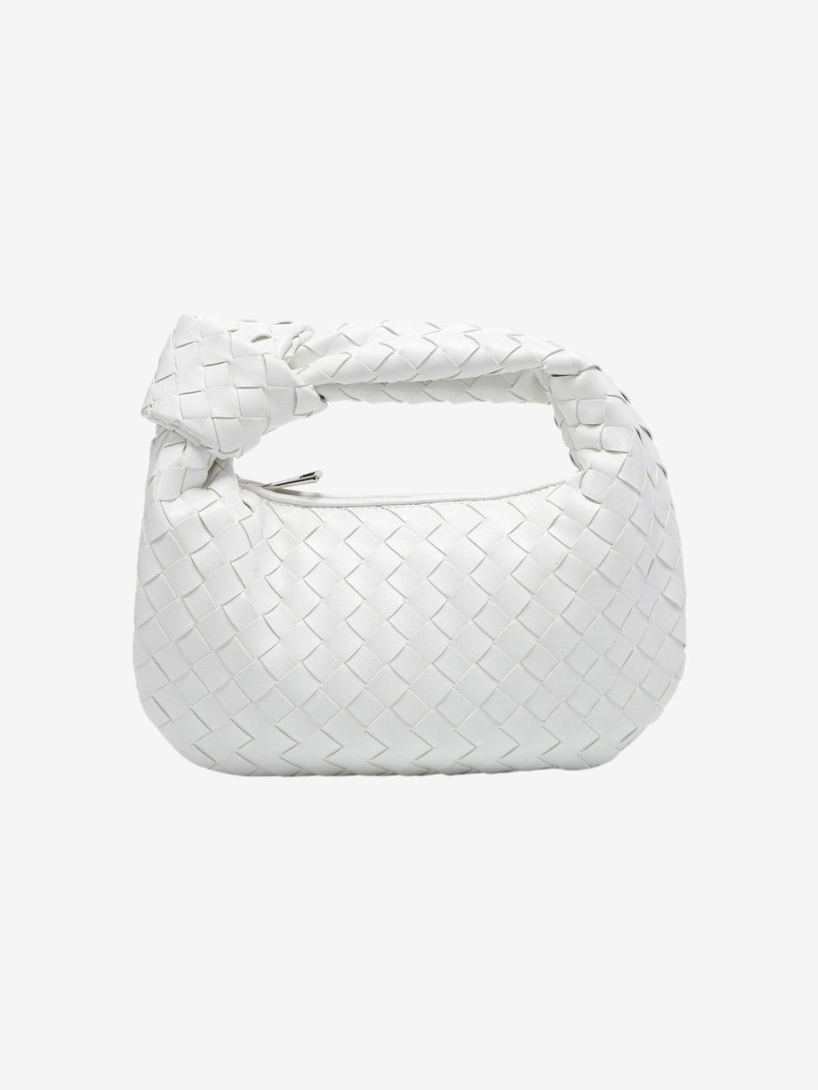 Mini sac tressé blanc perle nuage