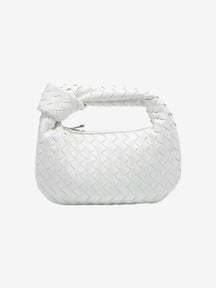 Mini sac tressé blanc perle nuage