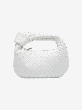 Mini sac tressé blanc perle nuage