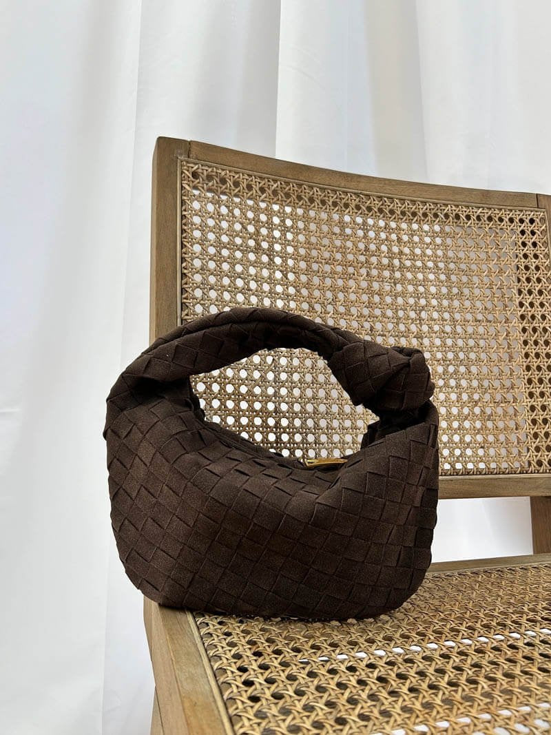 Mini sac tressé détail bandoulière perle