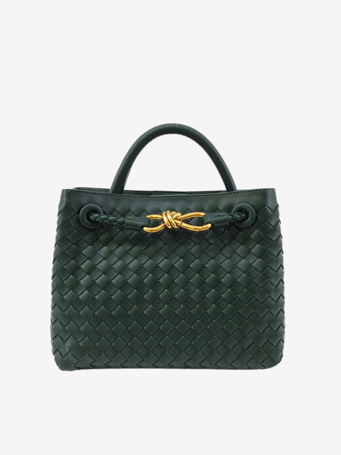 Mini sac tressé vert élégant fleuri