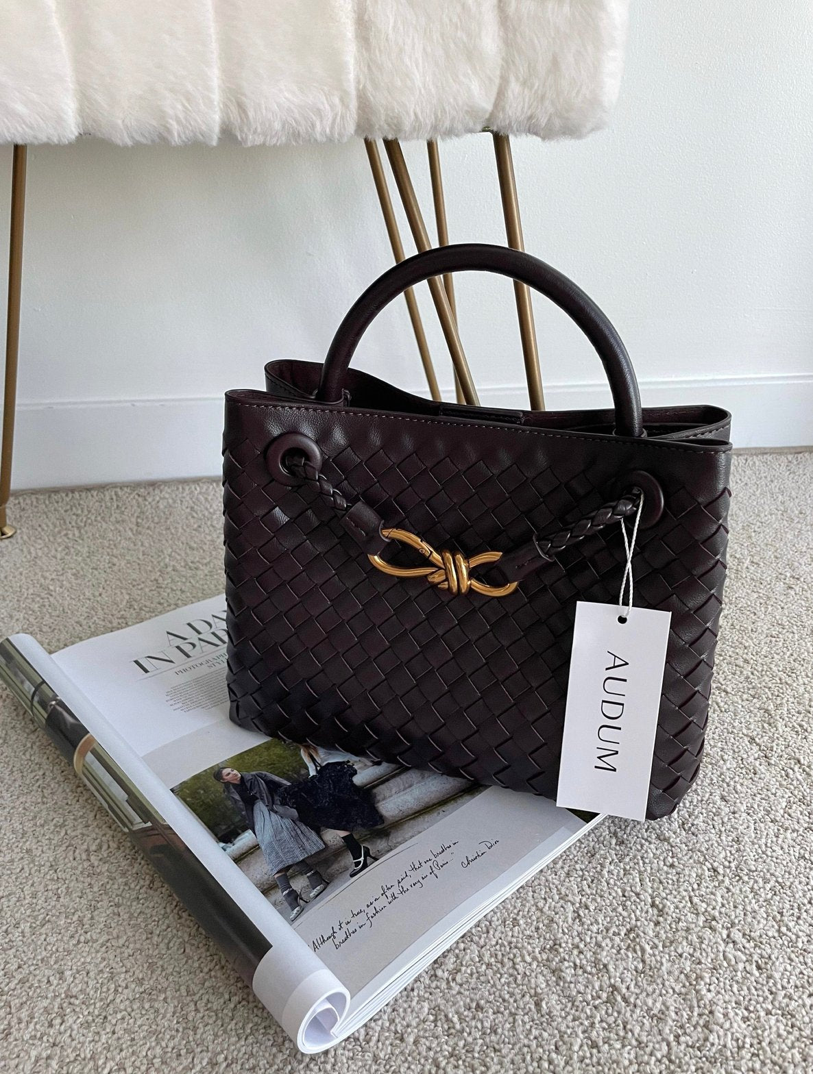 Mini sac tressé style urbain libre