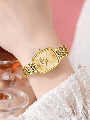 Montre design rectangulaire or crystal