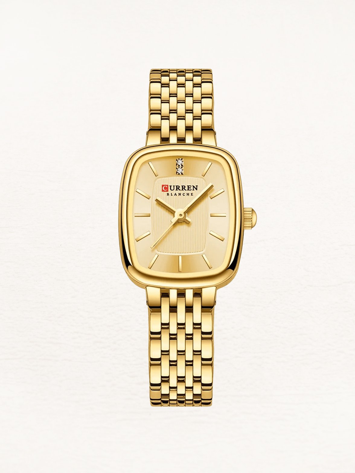 Montre rectangulaire dorée élégante zephyr
