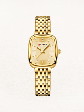 Montre rectangulaire dorée élégante zephyr