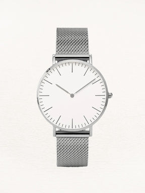 Montre femme Daphne bracelet maille acier argent papillon