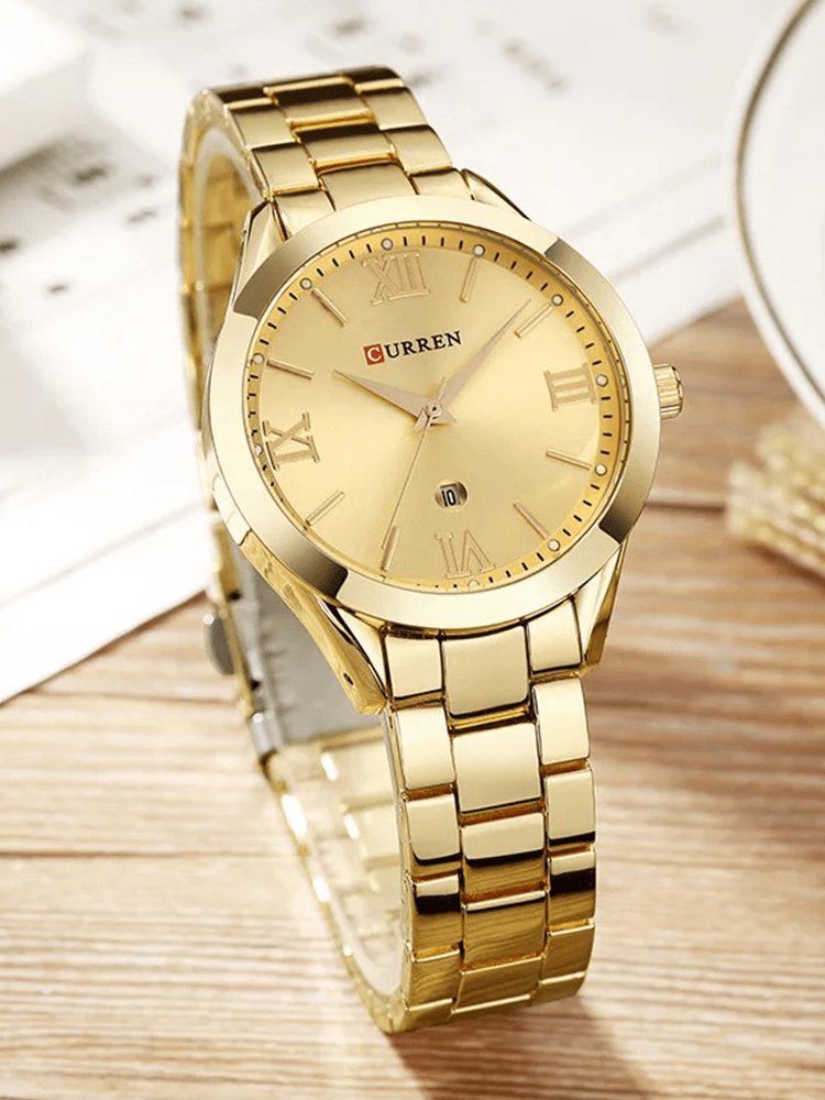 Montre or femme bracelet acier inoxydable harmonie