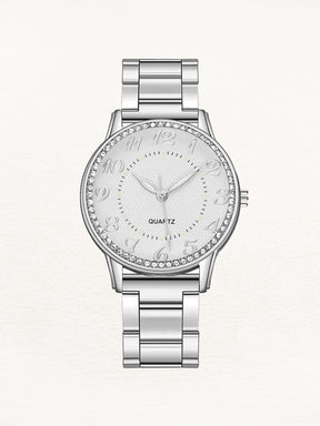 Montre argentée avec zirconias étincelants douceur