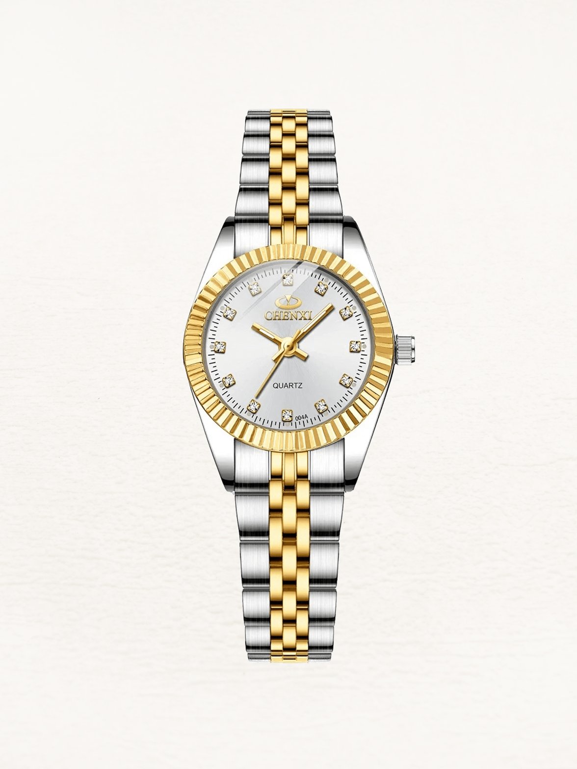 Montre femme bicolore or et argent élégante harmonie