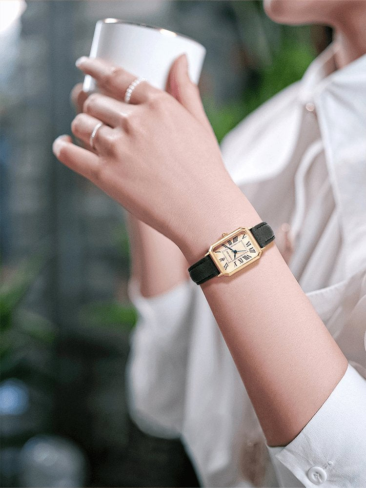 Montre luxueuse Florenza cadran doré chic cristal