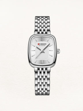 Montre rectangle argent femme élégante étincelant