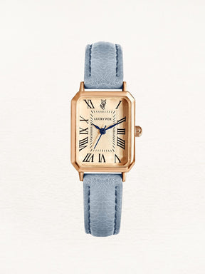 Montre carrée or avec bracelet bleu ciel étoile