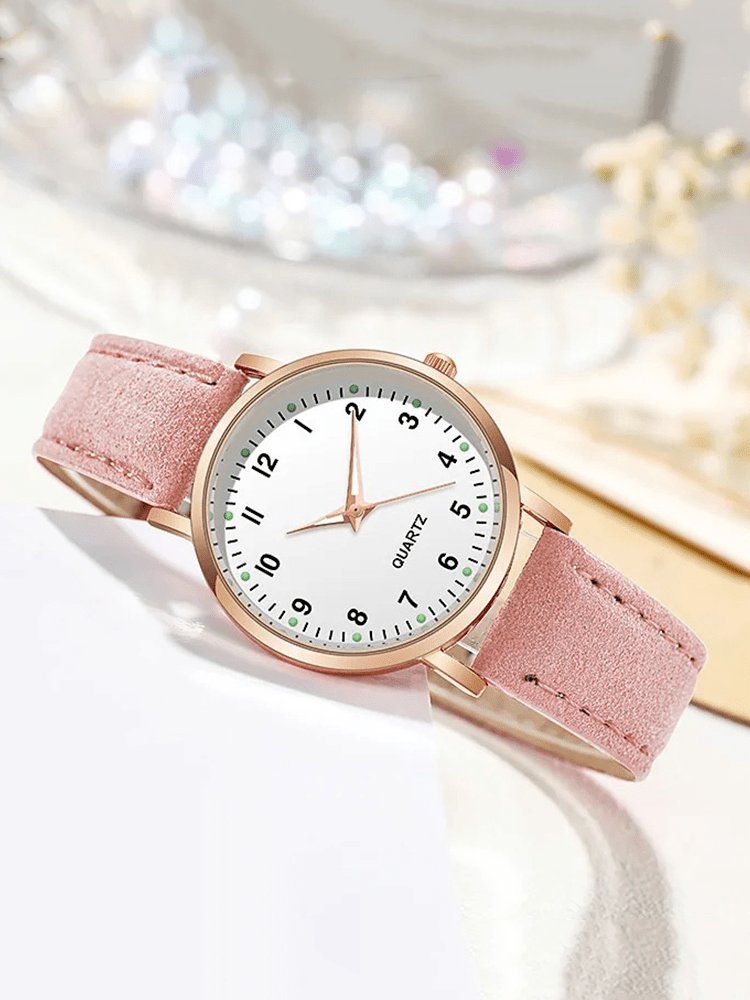 Montre Valeria or rose avec bracelet cuir élégant soleil
