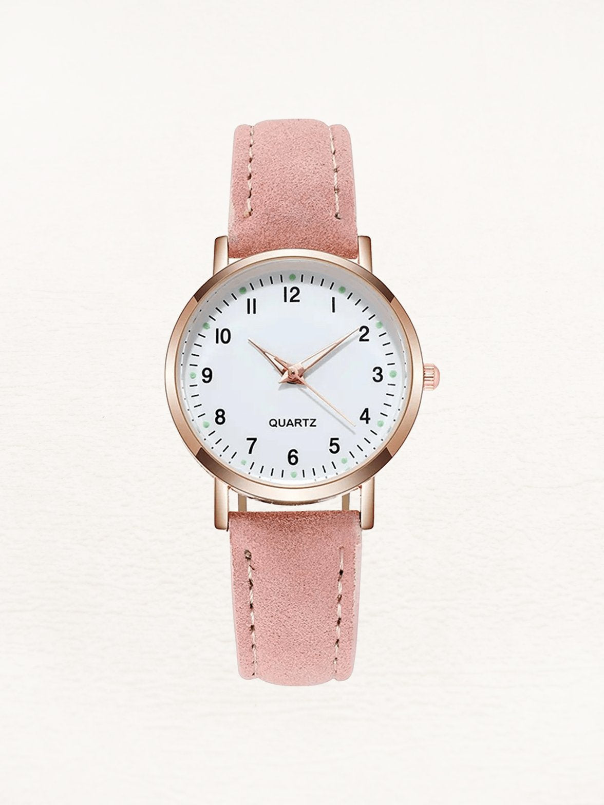Montre élégante or rose bracelet cuir papillon