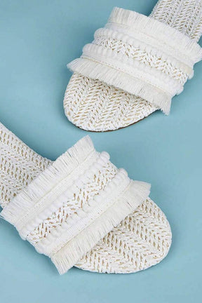 Mules Bohèmes à Franges Tressées