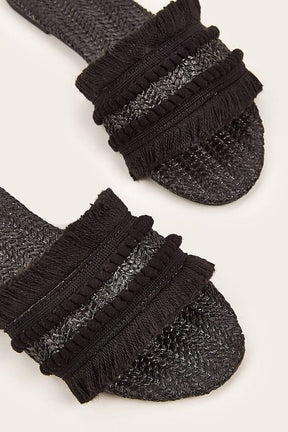 Mules Bohèmes à Franges Tressées