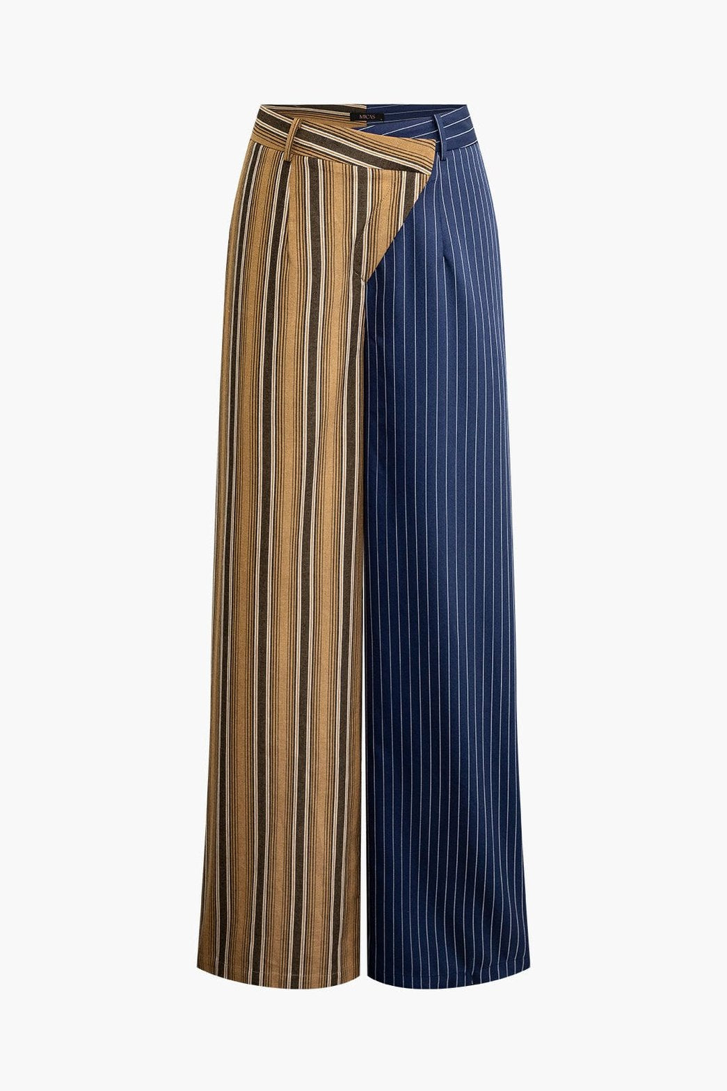 Pantalon contrasté bleu camel douceur