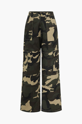 Pantalon cargo camouflage vert militaire soleil