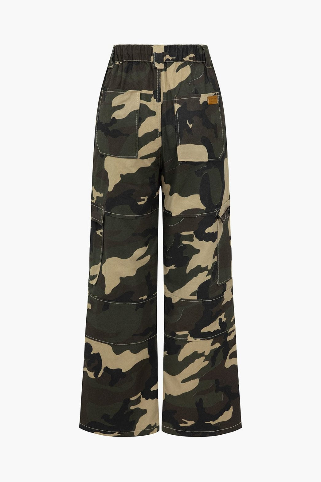 Pantalon large motif camouflage style cargo nuage