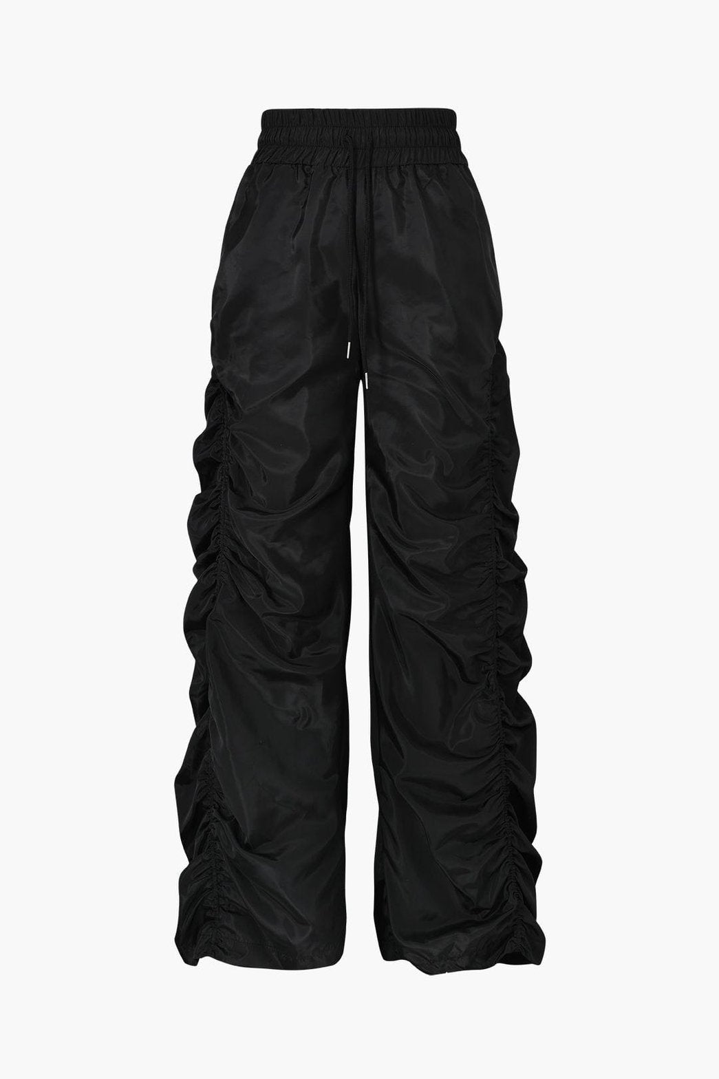 Pantalon cargo noir drapé élégant soleil