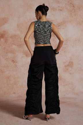 Pantalon cargo noir vue détaillée rubis