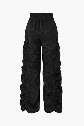 Pantalon cargo noir détail fronces étoile