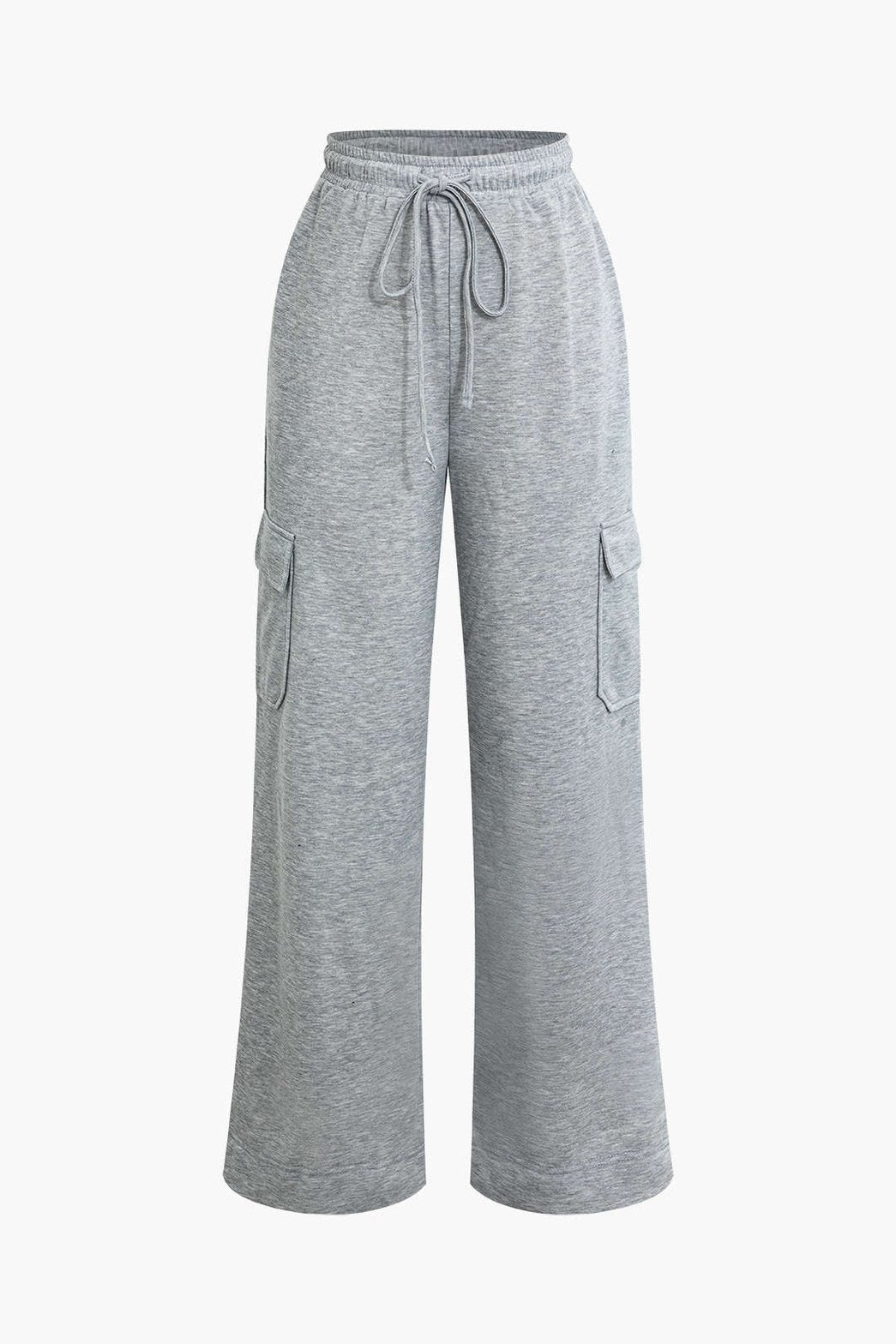 Pantalon cargo gris décontracté avec poches latérales doux
