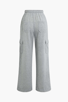 Pantalon cargo large avec cordon de serrage confort