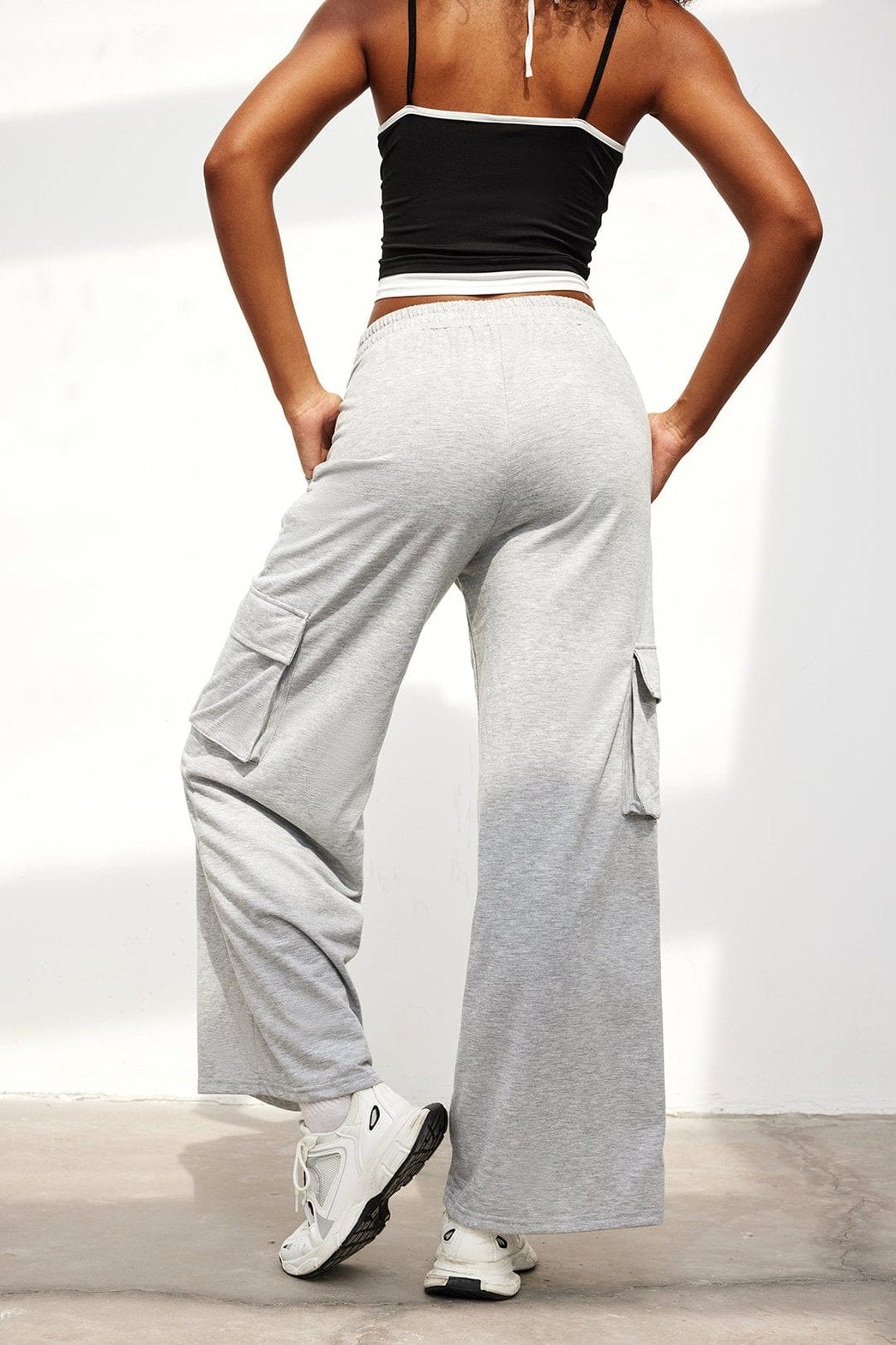 Pantalon décontracté gris harmonie