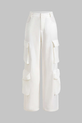 Pantalon cargo blanc élégant soleil