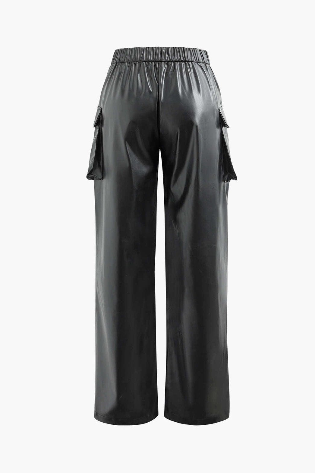 Vue latérale du pantalon cargo effet cuir harmonie
